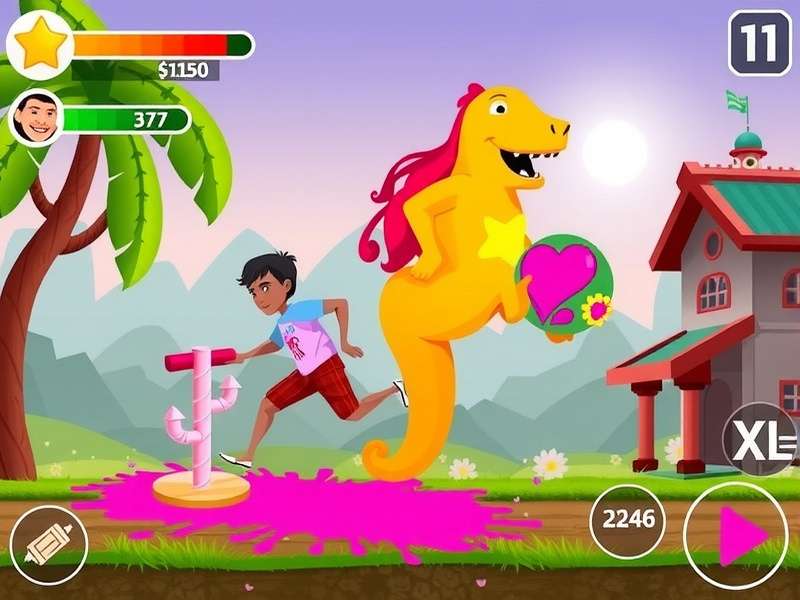 Vibrant Holi Chase Game Screenshot